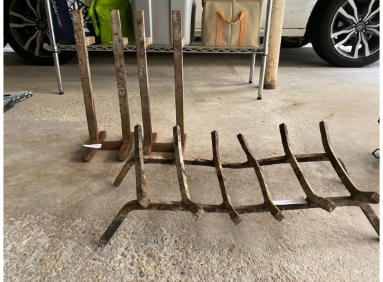Vintage Forged Iron Fireplace Grates