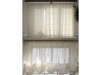 Sheer Curtain Panels, Balloon Valances With Rods And Hardware