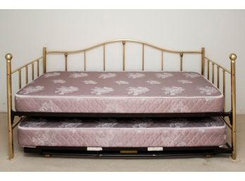 Brass Twin Trundle Bed With Matresses