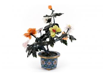 Vintage Chinese Cloisonné Glass Floral Arrangement