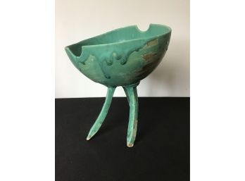 Green Pottery With Legs