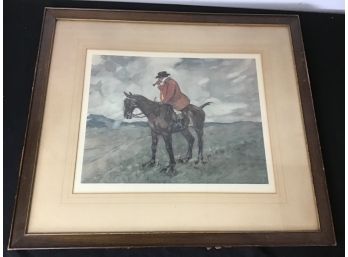 Man On Horse Print