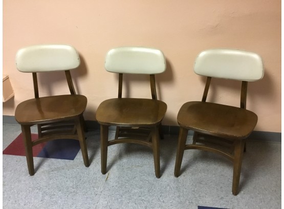 SLEEK ! Set Of 3 Mid Century  Myrtle Desk Co. Chairs