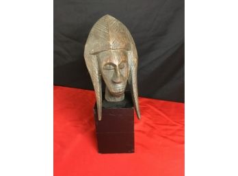 Large Wood Carved Egyptian Head