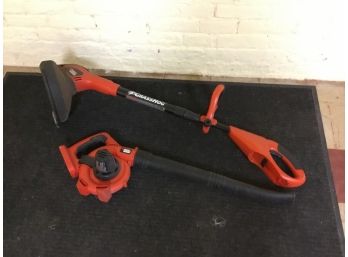 Blower Trimmer Lot With Batteries And Chargers