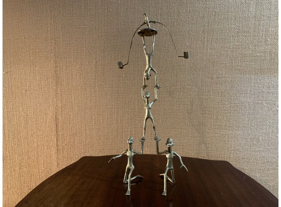 African Artisan Made Acrobat Form Table Top Mobile Sculpture