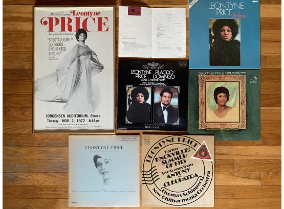 Leontyne Price Framed Concert Poster With Original Ticket Stubs  & Program  Nov 2, 1972  & Five  Of Her Albums