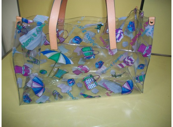 Very Cool 'Lucite' Dooney & Burke Beach Bag W/Leather Handle