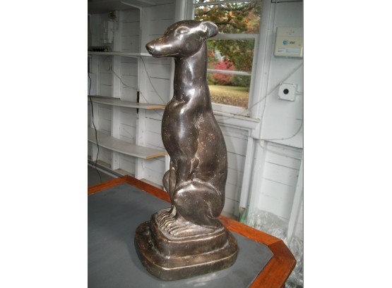 Unusual Vintage Whippet 'Armor  Bronze' Dog - Nice Details - Quite Heavy