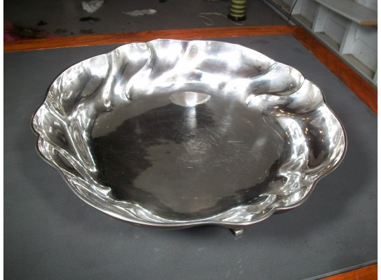STUNNING Antique 800 Silver Footed Bowl CARL SCHNAUFFER / DRESDEN 'Handabeit' 26.8 Troy Ounces  - INCREDIBLE !
