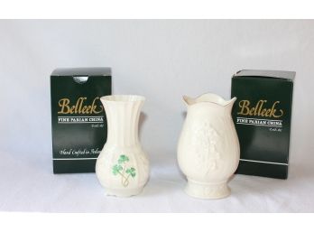 Pair Of New Belleek Vases