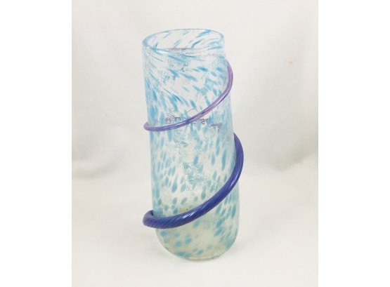 Swirl Studio Glass Vase Signed WV