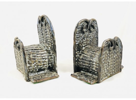 Awesome Pair Of Vintage Studio Ceramic Bookends