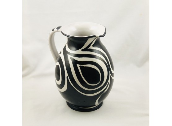 Vintage Handmade And Hand Painted Ceramic Pitcher Marked La Brezza