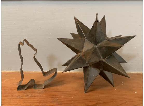 Tin Decorative  Star And Cookie Cutter