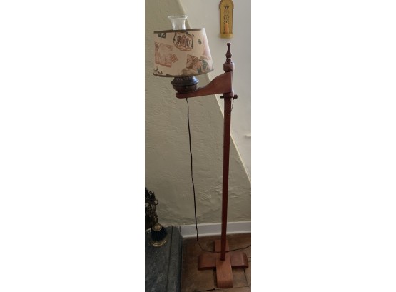 Maple Floor Lamp With Swing Arm