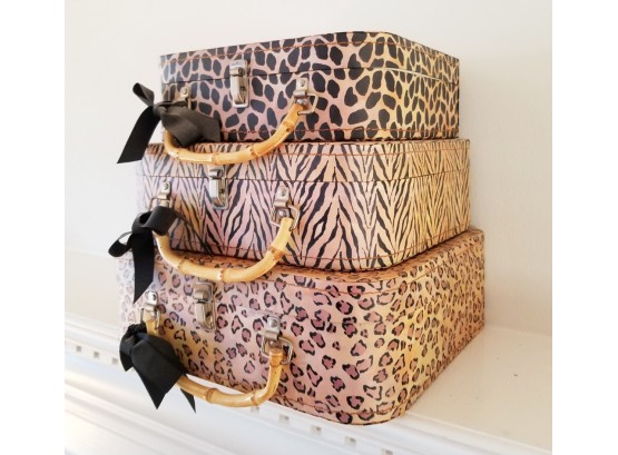 Decorative Animal Print Suitcases