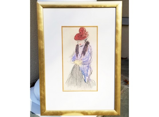 Picasso Garnet De Paris Art Print With COA 'Woman Wearing A Hat And A Fur Stole'