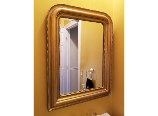 Attractive Gold Framed Beveled Accent Mirror
