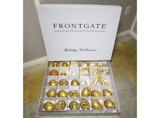Frontgate 'Holiday Collection' Glass Ornaments Set In Box (Set B)