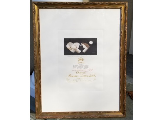 Chateau Mouton Rothschild Wine Label With Art By Bernard Sejourne