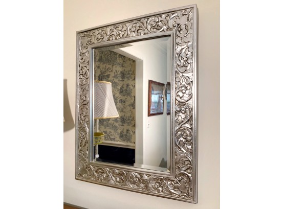 Beveled Mirror In Silver Finish Frame
