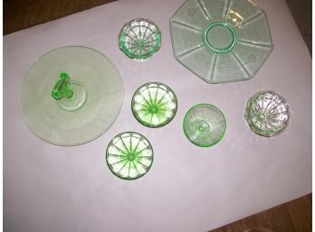 Depression Glass Green Assorted Lot