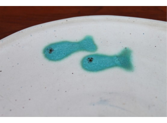 Beautiful 2 Fish Stonewear Plate