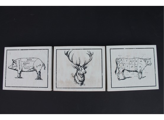 GREAT SET OF THREE 12 Timbers Prints On Plywood Boxes