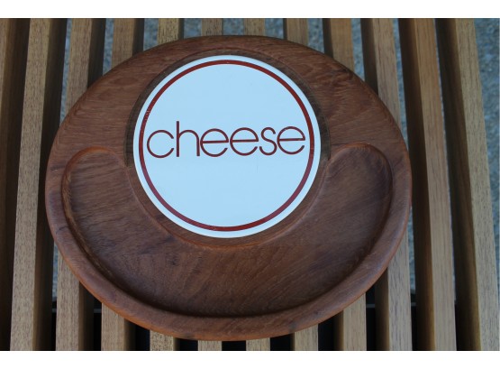 Say Cheese! Cool 70's TEAK Wooden Cheese Platter