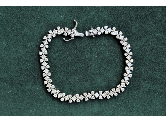 Sterling Silver Cz Bracelet 7.5 Inches