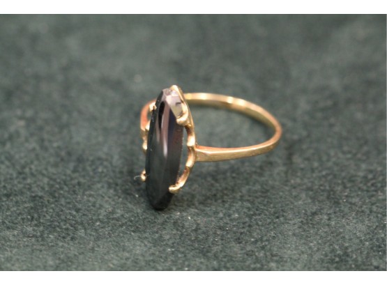 Vintage 10k Gold Hematite Stone Ring Size 9