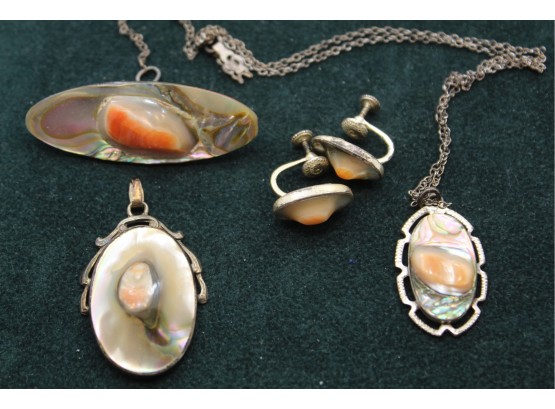 Vintage Sterling Silver Shell Jewelry