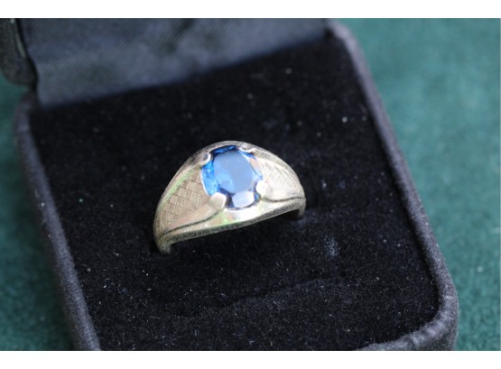 Blue Spinel Silver Ring