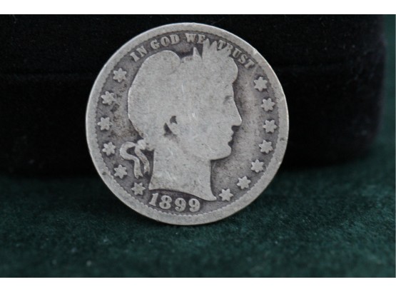 1899 Silver Barber Quarter Coin Sc
