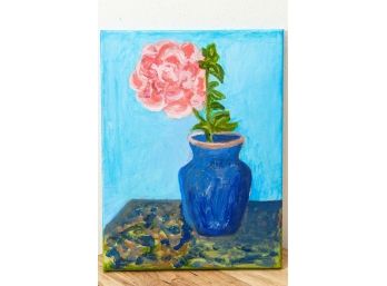 Painting Canvas Of Pink Rose By Betty Pia