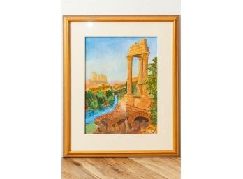 Watercolor Painting Of Roman Ruins By Al Pia
