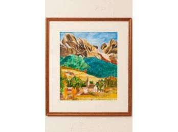 Signed Original Watercolor Landscape Painting