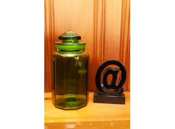 Green Canister And @ Decor