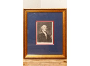 Antique Engraving Of The Gibbs-Channing Portrait Of George Washington From Harper's Magazine