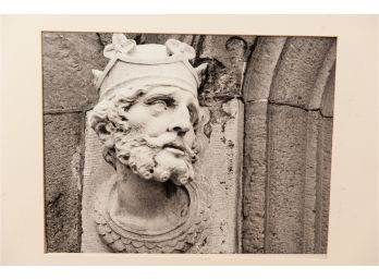 Black & White Photograph Of A King's Bust
