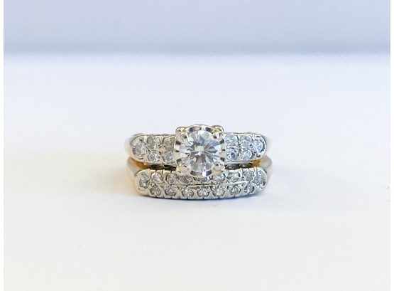 A Lady's Diamond Engagement & Wedding Band Set - Holiday Engagement Time! Size 6