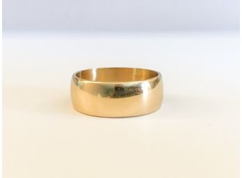 An 18K Gold Thick Band Ring, Size 7.75