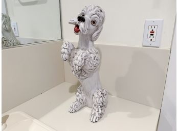 Italian Ceramic Hand-Painted Poodle Figure