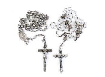 Two Sets Of Rosary Beads, One Sterling