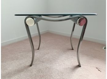 A Glass Top Accent Table