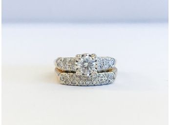 A Lady's Diamond Engagement & Wedding Band Set - Holiday Engagement Time! Size 6