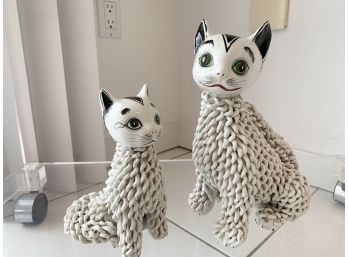 Hand-painted Italian Cat Figures