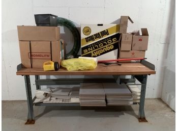 Steel And Wood Workbench With Tiles