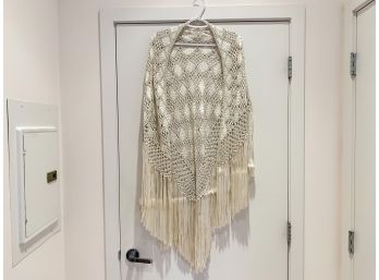 Gorgeous Ivory Knitted Shawl From Saks